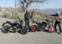 Honda CB650R vs Yamaha MT-07. Comparativa nude: 4 o 2 cilindri?