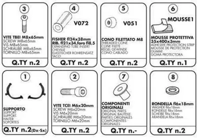 Kit specifico per montare il PL351 / T351 senza l’ Givi - Annuncio 9066001