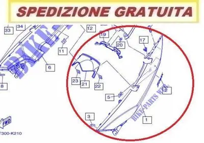 4B52172100P7 Fiancata Dx Codone Bianco Bwc1 Yamaha - Annuncio 9128560