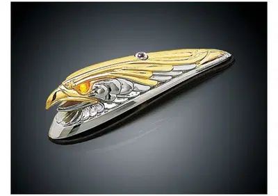 Ornamento parafango a testa d'aquila Dorato con oc  - Annuncio 8555492