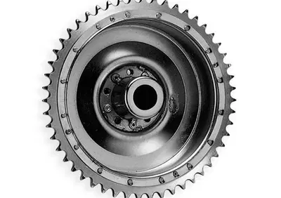 Tamburo freno cromato con corona per Flathead 37-4  - Annuncio 8554691