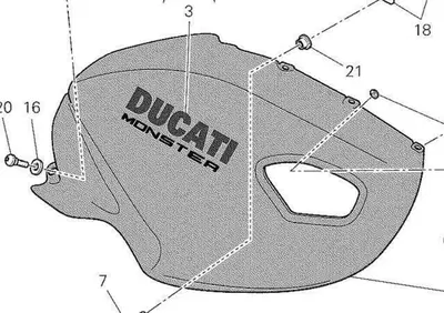 CARENA DESTRA BIANCA Ducati - Annuncio 9263421