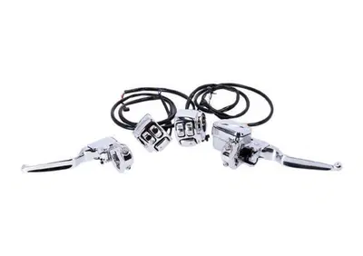 Kit comandi manubrio cromati con pulsanti per Dyna  - Annuncio 9194280