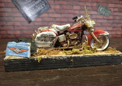 Diorama con Panhead rosso American Wheels  - Annuncio 8829116