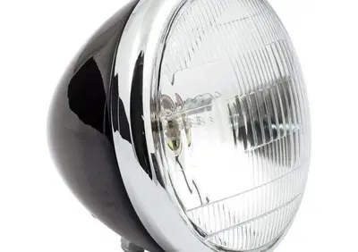 Faro anteriore 6 1/2'' per springer nero e cromato  - Annuncio 8557944