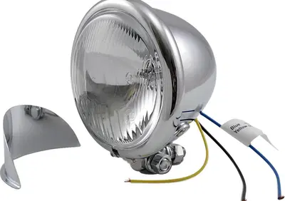 Faro anteriore 4 1/2" Bates con visor cromato lamp Drag Specialties - Annuncio 9474575