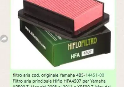 FILTRO ARIA HIFLO PER YAMAHA XP 500 T-MAX CODICE H HiFlo Filtro - Annuncio 9639439