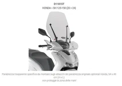 PARABREZZA GIVI PER HONDA SH 125 E 150 CODICE D118 - Annuncio 9641287