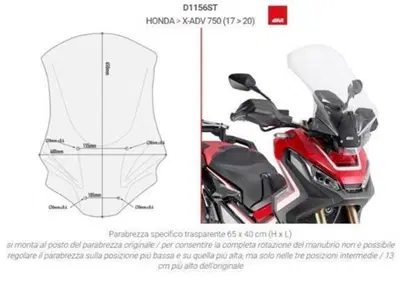 PARABREZZA GIVI PER HONDA X ADV 750 CODICE D1156ST - Annuncio 9655496