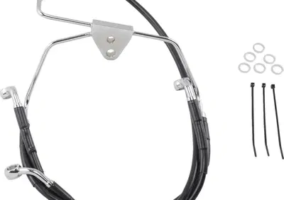 Tubo freno ant treccia Nero FLHT e FLHX disco dopp Drag Specialties - Annuncio 9791709