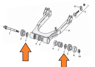 Distanziale forcellone Touring dal 1980 al 2001 ri Zodiac - Annuncio 9864060