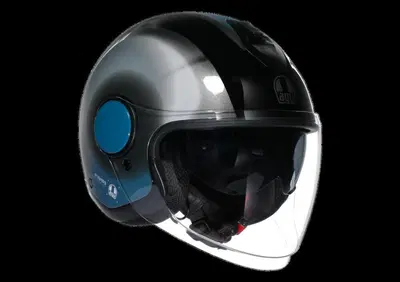 casco jet AGV Eteres Levanto nero argento blu - Annuncio 9738479