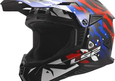 Casco Cross LS2 MX708 Fast II Grotesk Bianco Blu R - Annuncio 9858959