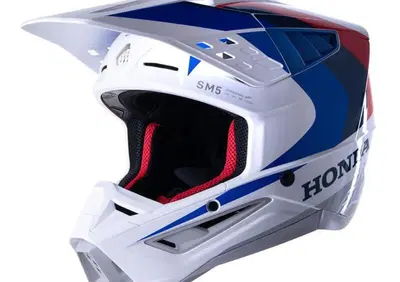 casco motocross Alpinestars SM5 bianco blu - Annuncio 9786607