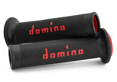 Coppia di manopole stradali Domino A010 Nero Rosso  - Annuncio 8986403