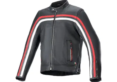 Giacca moto pelle Alpinestars DYNO Nero Rosso ruby - Annuncio 10009915