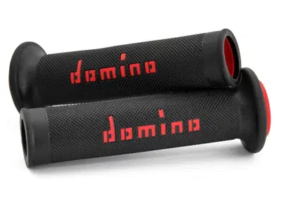 Coppia di manopole stradali Domino A010 Nero Rosso  - Annuncio 8984056