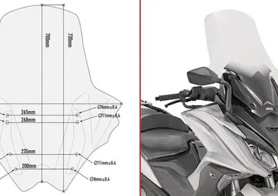 Parabrezza maggiorato Givi D6110ST per KYMCO AK 55 - Annuncio 8968919