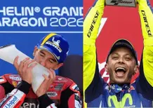 MotoGP 2026. Marc Márquez supera Valentino Rossi: 77 vittorie a 76 in MotoGP, ma in classe regina Vale è ancora davanti di 12